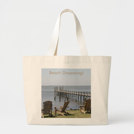 Canvas Tas, Strandtafereel - fotografie Grote Tote Bag (Voorkant)