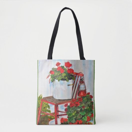 Canvas tas Summer Geraniums Totebag (Voorkant)