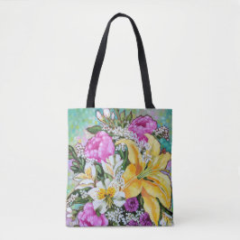 canvas tas "Sweet and Sassy Spring Bouquet"