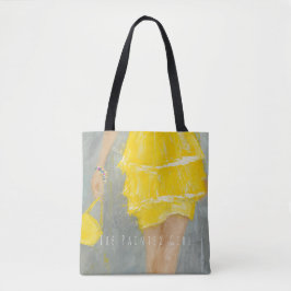 canvas tas "The Yellow Dress" flirt girl