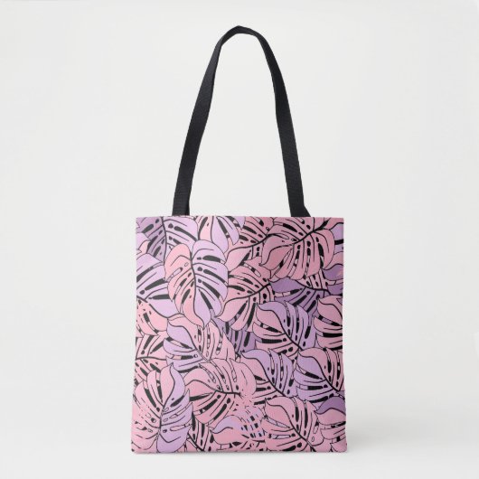 Canvas tas-Tropische bladeren Tote Bag (Voorkant)