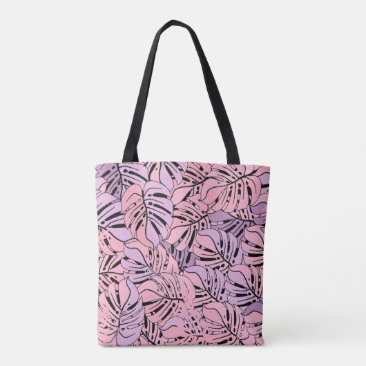 Canvas tas-Tropische bladeren Tote Bag (Achterkant)