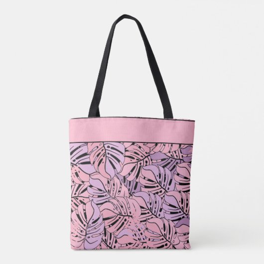 Canvas tas-Tropische bladeren Tote Bag (Achterkant)
