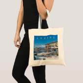 Canvas tas uitzicht van het Garda Lazise-meer (Voorkant (product))
