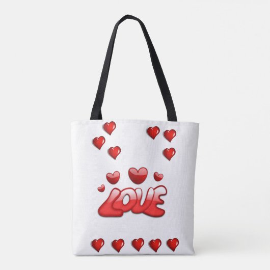 Canvas tas Valentijnsdag liefde harten (Achterkant)