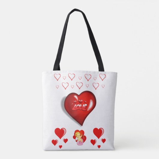 Canvas tas Valentijnsdag liefde harten (Achterkant)