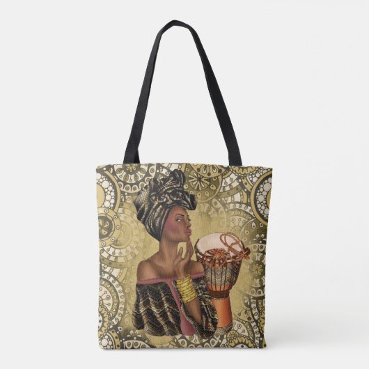 Canvas tas van Afrikaanse Amerikaanse vrouw (Achterkant)