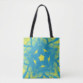 Canvas tas van blauwe en gele sterren (Voorkant)