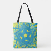 Canvas tas van blauwe en gele sterren (Achterkant)