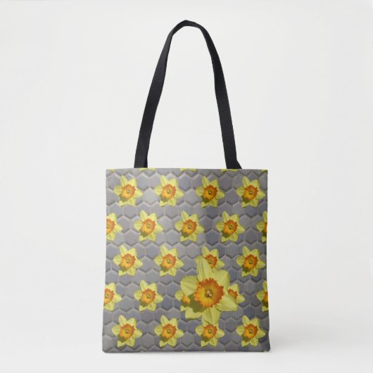Canvas tas van Blue Patern Daffodils (Voorkant)