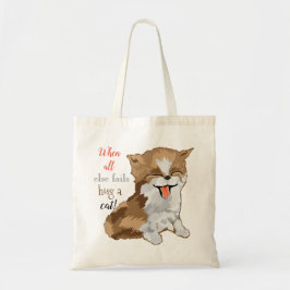 Canvas tas van de begroting "Hug a cat"