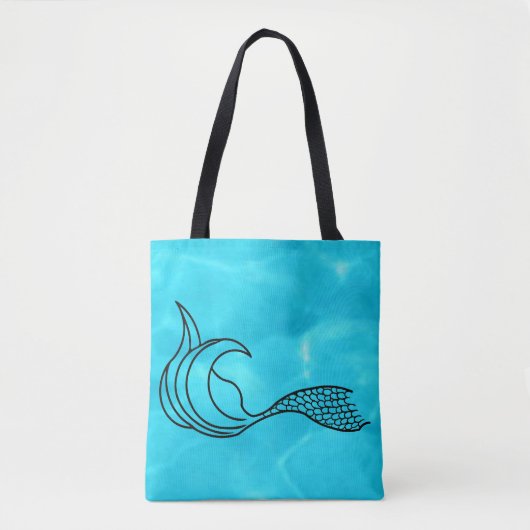 Canvas tas van de blauwe zeemstaart (Voorkant)