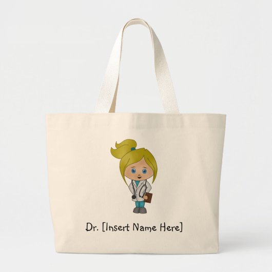 Canvas tas van de Cute Vrouw Blonde Doctor (Voorkant)