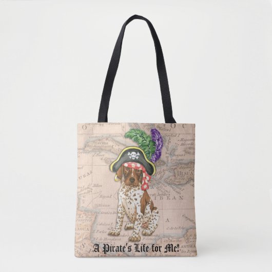 Canvas tas van de Duitse Shorthaired Pointer-piraa (Voorkant)