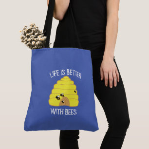 Canvas tas van de imker Het leven is beter met b