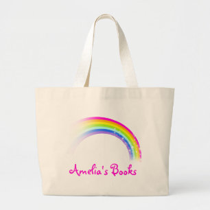 Canvas tas van de regenboogroze bibliotheek