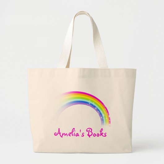 Canvas tas van de regenboogroze bibliotheek (Voorkant)