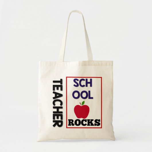 Canvas tas van de School Rocks van de leraar (Voorkant)