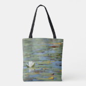 Canvas tas van de waterlilmeer Waterverf (Achterkant)