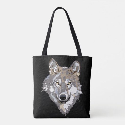canvas tas van de wolf (Achterkant)
