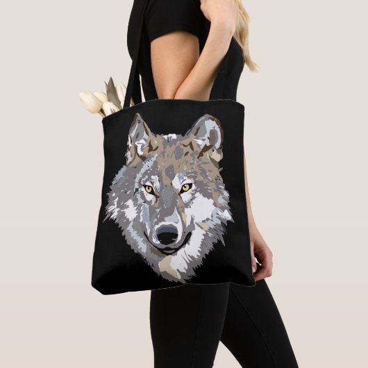 canvas tas van de wolf (Dichtbij)