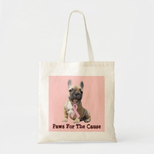Canvas tas van Franse bulledog Breast Cancer