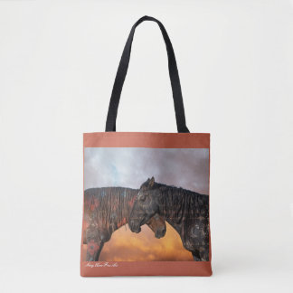 Canvas tas van gebrande ponies