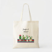 Canvas tas van gepersonaliseerde Floral Cactus (Voorkant)