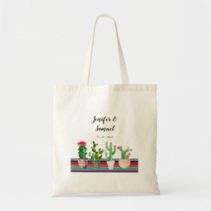 Canvas tas van gepersonaliseerde Floral Cactus