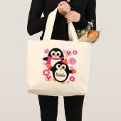 Canvas tas van gepersonaliseerde winterpinguïns (Voorkant (product))