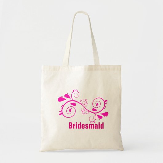 Canvas tas van het huwelijk van Floral Swirl Bride (Voorkant)