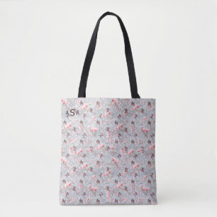 Canvas tas van het monogram roze Floral & Winter B