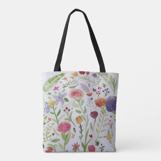 Canvas tas van het weefsel met veer-floraal ontwer (Achterkant)
