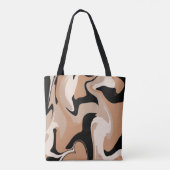 Canvas tas van het zwarte en Tan Marble Pattern (Achterkant)