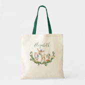 Canvas tas van katten-waterverven-herten (Voorkant)