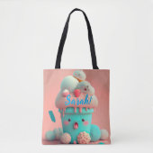 Canvas tas van kawaii-ijs (Voorkant)