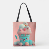 Canvas tas van kawaii-ijs (Achterkant)