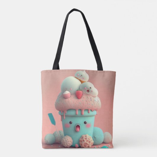 Canvas tas van kawaii-ijs (Achterkant)