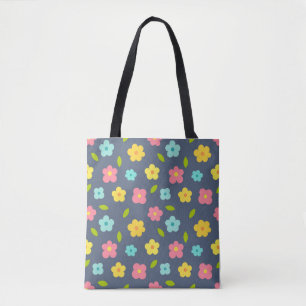 Canvas tas van klaubloemen