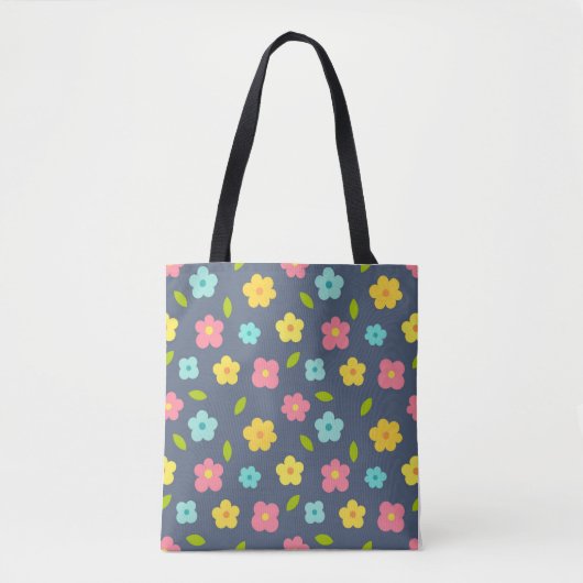 Canvas tas van klaubloemen (Voorkant)