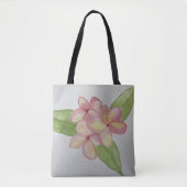 Canvas tas van kleding met frangipani met florale (Voorkant)
