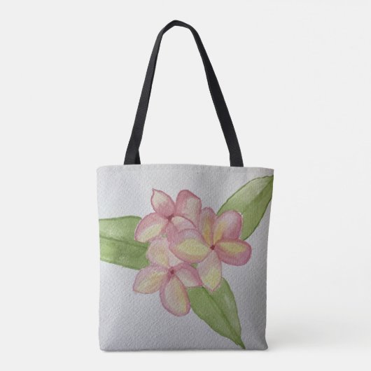 Canvas tas van kleding met frangipani met florale (Achterkant)