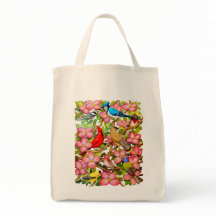 Canvas tas van kleurrijke wilde vogels