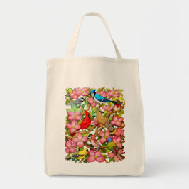 Canvas tas van kleurrijke wilde vogels