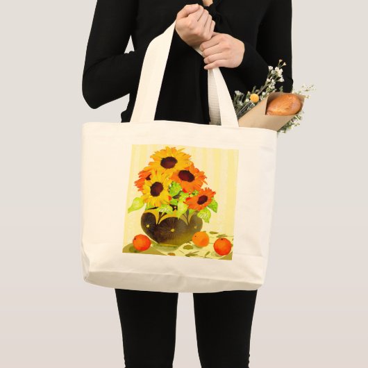 Canvas tas van kleurrijke zonnebloemen (tweezijdig (Voorkant (product))
