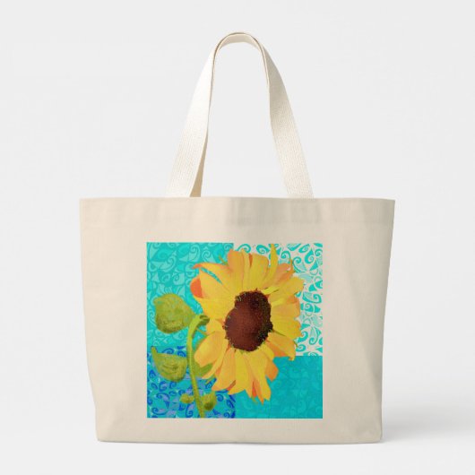 Canvas tas van kleurrijke zonnebloemen (tweezijdig (Achterkant)