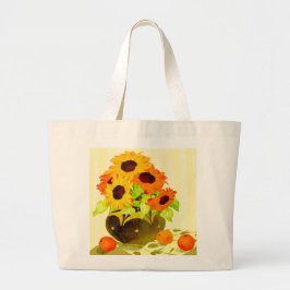Canvas tas van kleurrijke zonnebloemen (tweezijdig