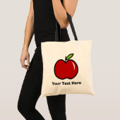 Canvas tas van leraar met rode appel | (Voorkant (product))