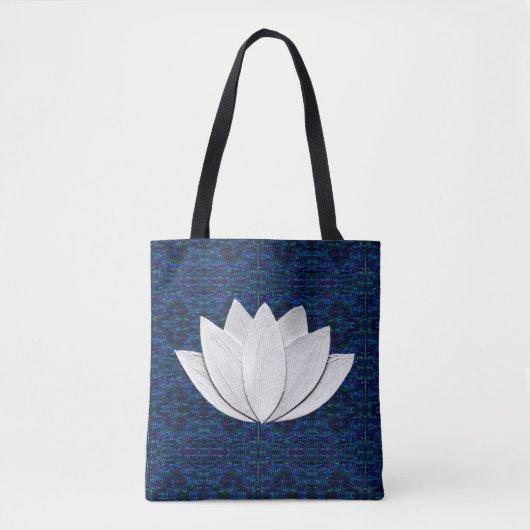 Canvas tas van Lotus Flower Blue Galaxy (Voorkant)