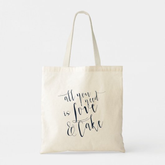 Canvas tas van Love and Cake Typography (Achterkant)